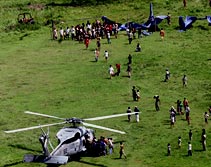 U.S. Helicopter Distributes Aid in Indonesia