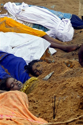 Children are buried in their mass grave